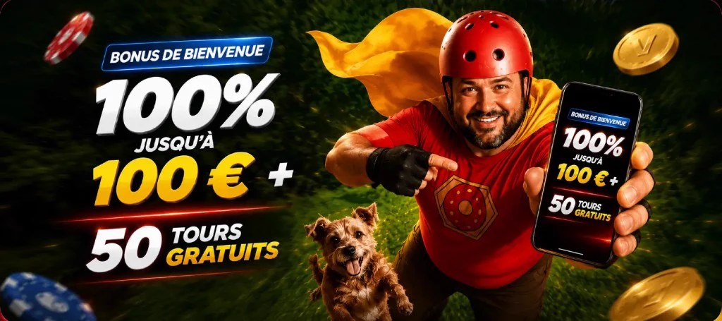 VegasHero App : 100 % jusqu'a 100 &euro; + 50 tours gratuits