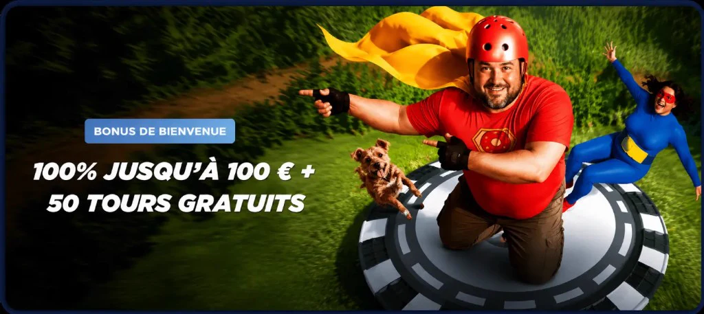 Pack de bienvenue VegasHero : 100 % jusqu'a 100 &euro; + 50 tours gratuits